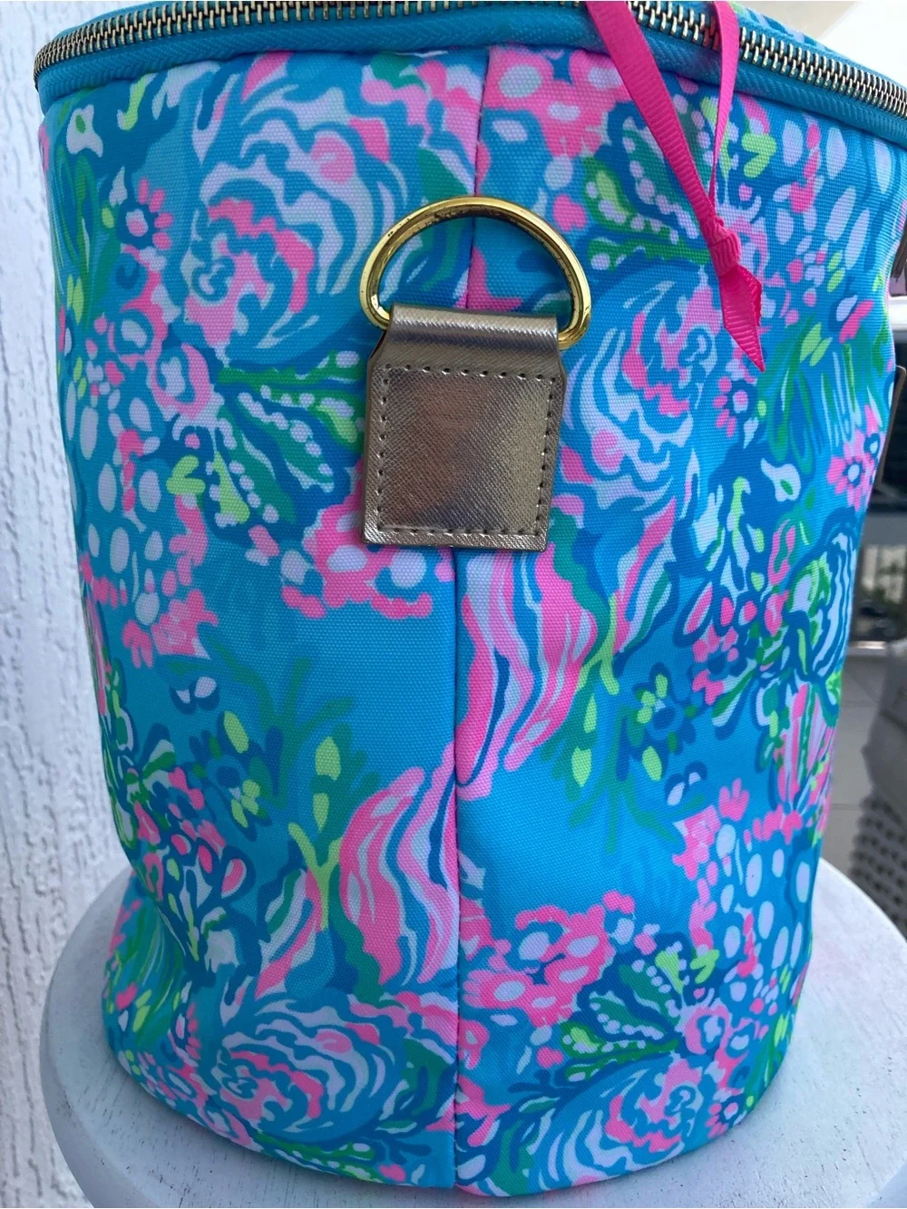 Lilly Pulitzer Insulated Beach Cooler Bag Best Fishes Blue Pink NO LONG STRAP